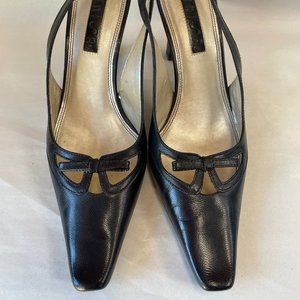 Unisa Adonis black leather slingback heels size 6